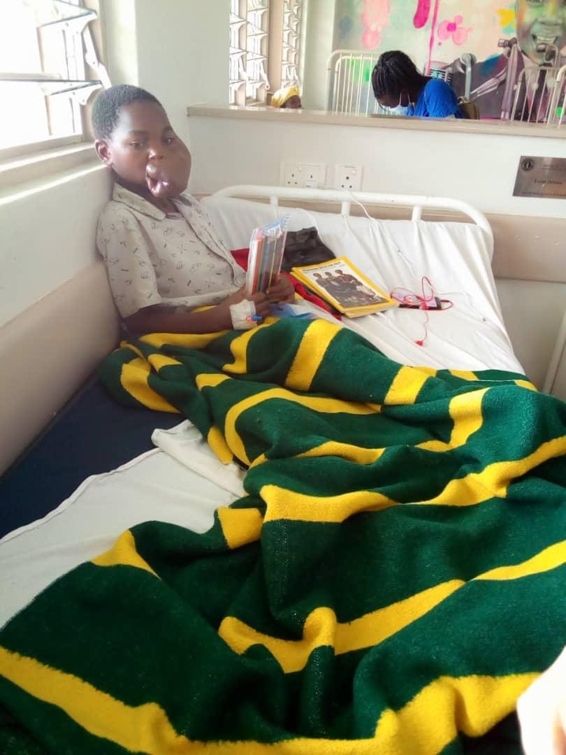 Mphatso in his hospital bed