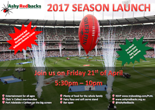 RSVP: www.trybooking.com/PLNL If you're available to help out for an hour on the night, please let our Social team know by contacting social@ashyredbacks.org.au - thanks in advance for helping the Committee make this a great night for everyone to enjoy!
