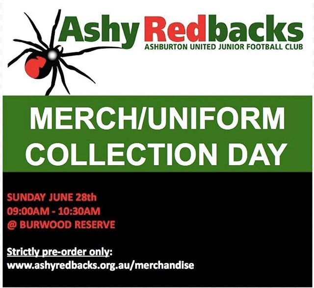 Friendly reminder that there's merch/uniform collection day this Sunday @ Burwood Reserve 9-10:30. Pre-order only. π·πΈ
Strict COVID19 protocol will be followed.