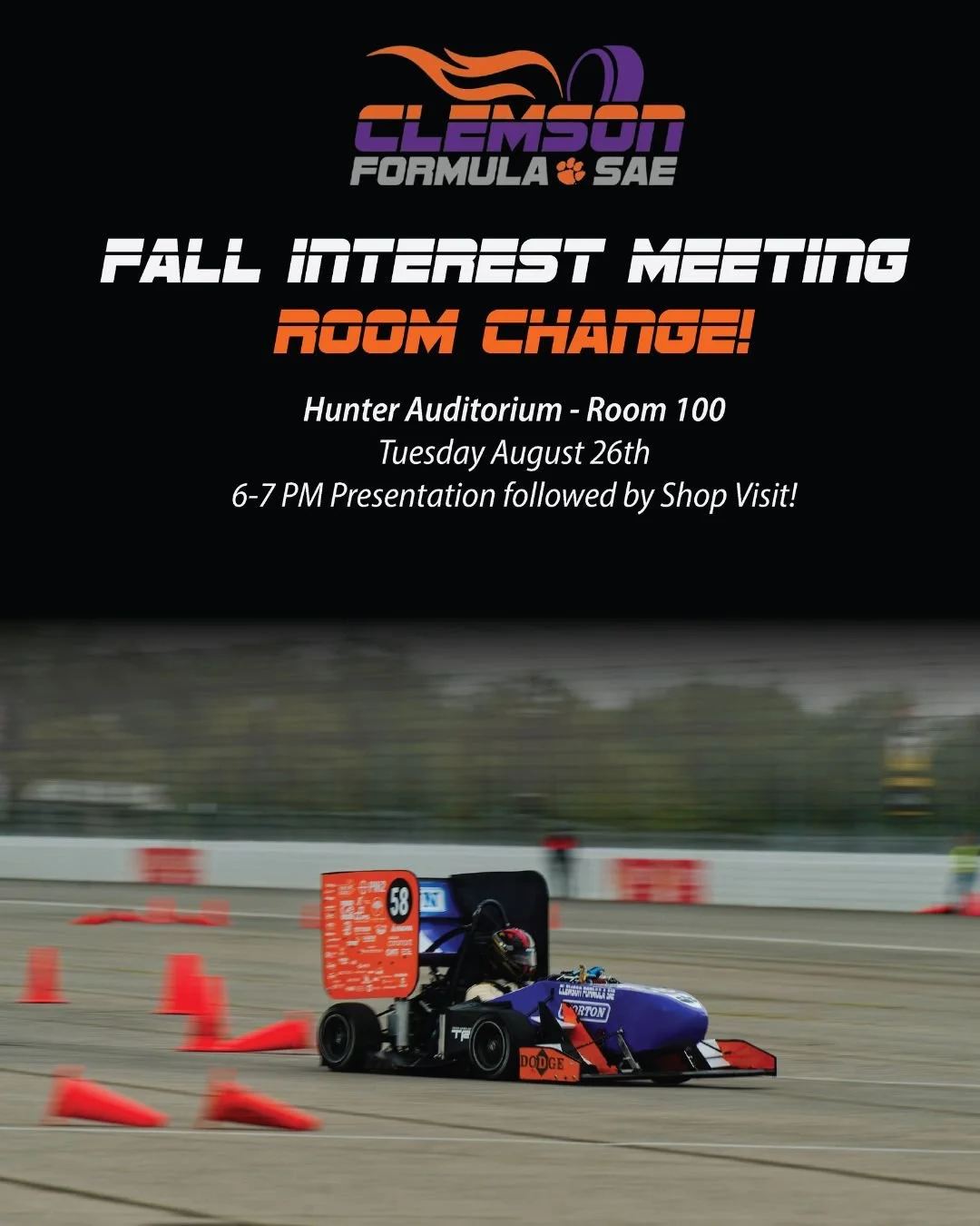 Join us for our Fall Interest Meeting this Tuesday at 6 pm! Please note that there has been a change in location from Freeman Auditorium to Hunter Auditorium, right across the street.

There will be a quick presentation with a run-down of our team an