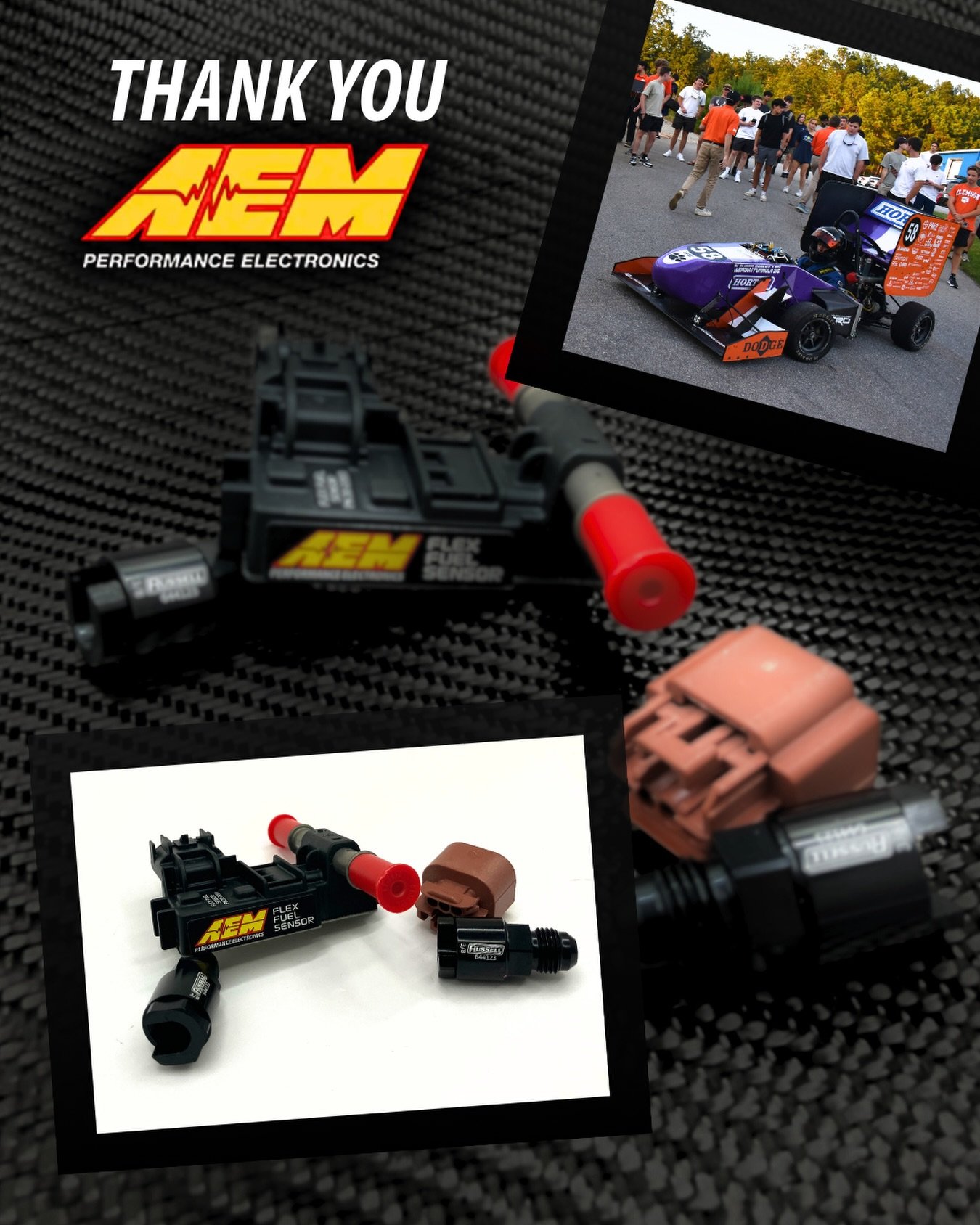 A huge thank you to AEM Electronics for supporting our team with an ethanol sensor. Your support directly strengthens our performance and allows us to continue building a competitive vehicle. We appreciate your sponsorship!

#Tiger25 #ClemsonFSAE #Fo