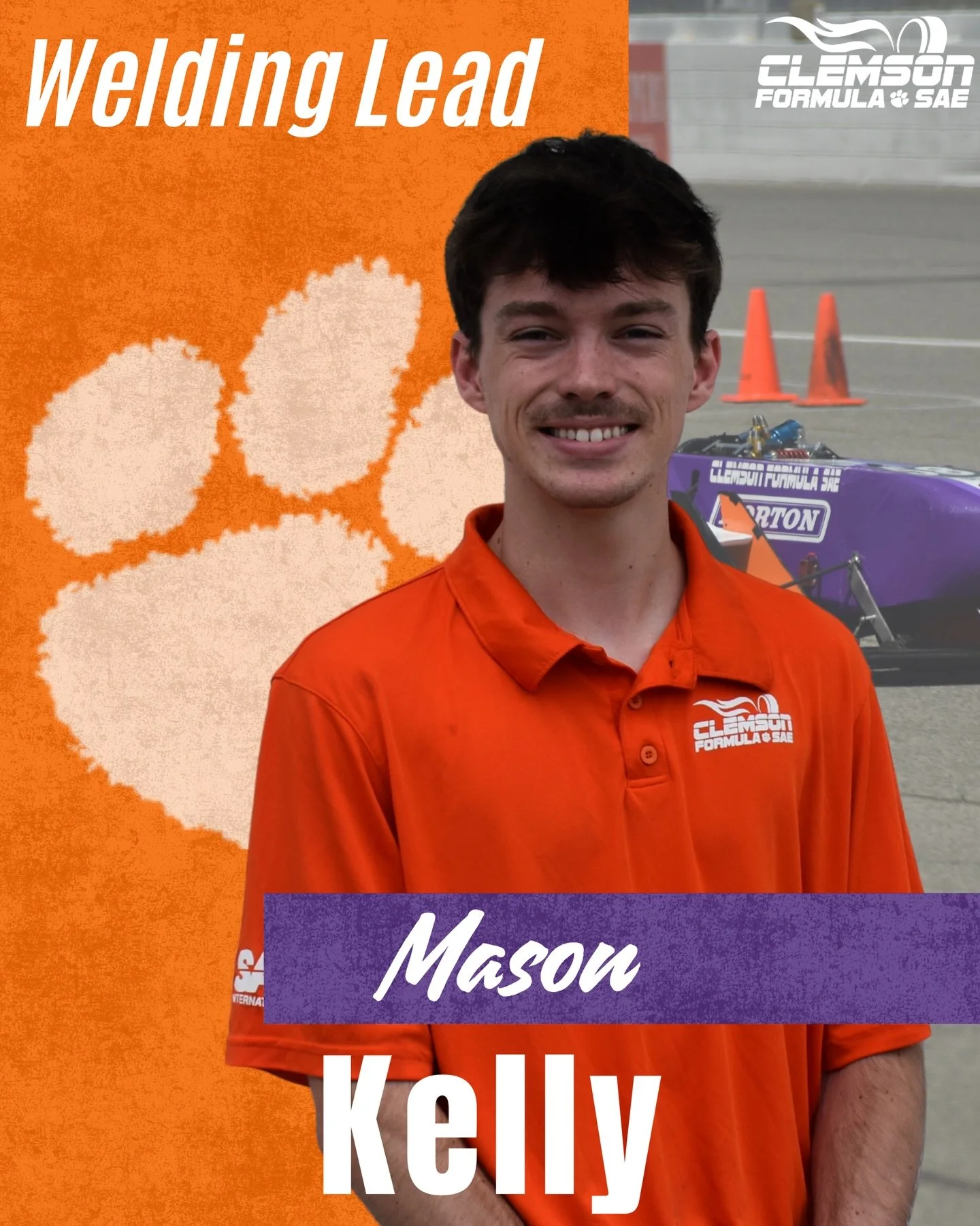 Today we&rsquo;re wrapping up our Meet the Team Monday series with Mason Kelly, our Welding Lead!

#Tiger25 #ClemsonFSAE #FormulaSAE #FSAE #MeetTheTeam