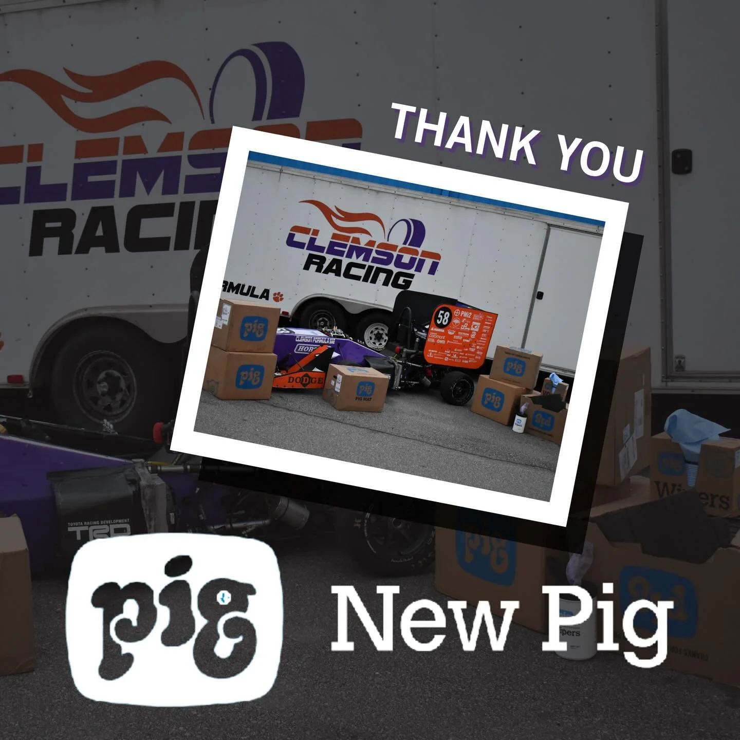 A huge thank you to New Pig for their continued support of Clemson Formula SAE! Their high-quality wipers, pig mats, and wipes have been essential throughout the Tiger 25 season, and we&rsquo;re excited to keep putting them to work as development con
