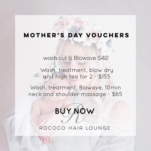 Still looking  for the perfect Mother&rsquo;s Day gift? What better way to say &lsquo;I love you Mum&rsquo; than pampering her!
Vouchers available in salon- open until 8pm Thurs, 5:30pm Fri and 1:30pm Sat. Photo credit #justinelocandrophotography