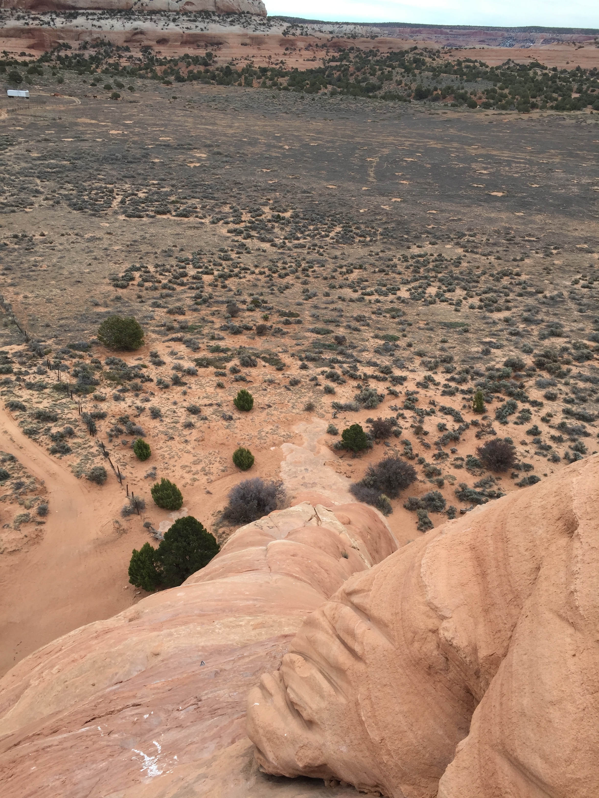 Looking behind me at the route i just climbed along the arch