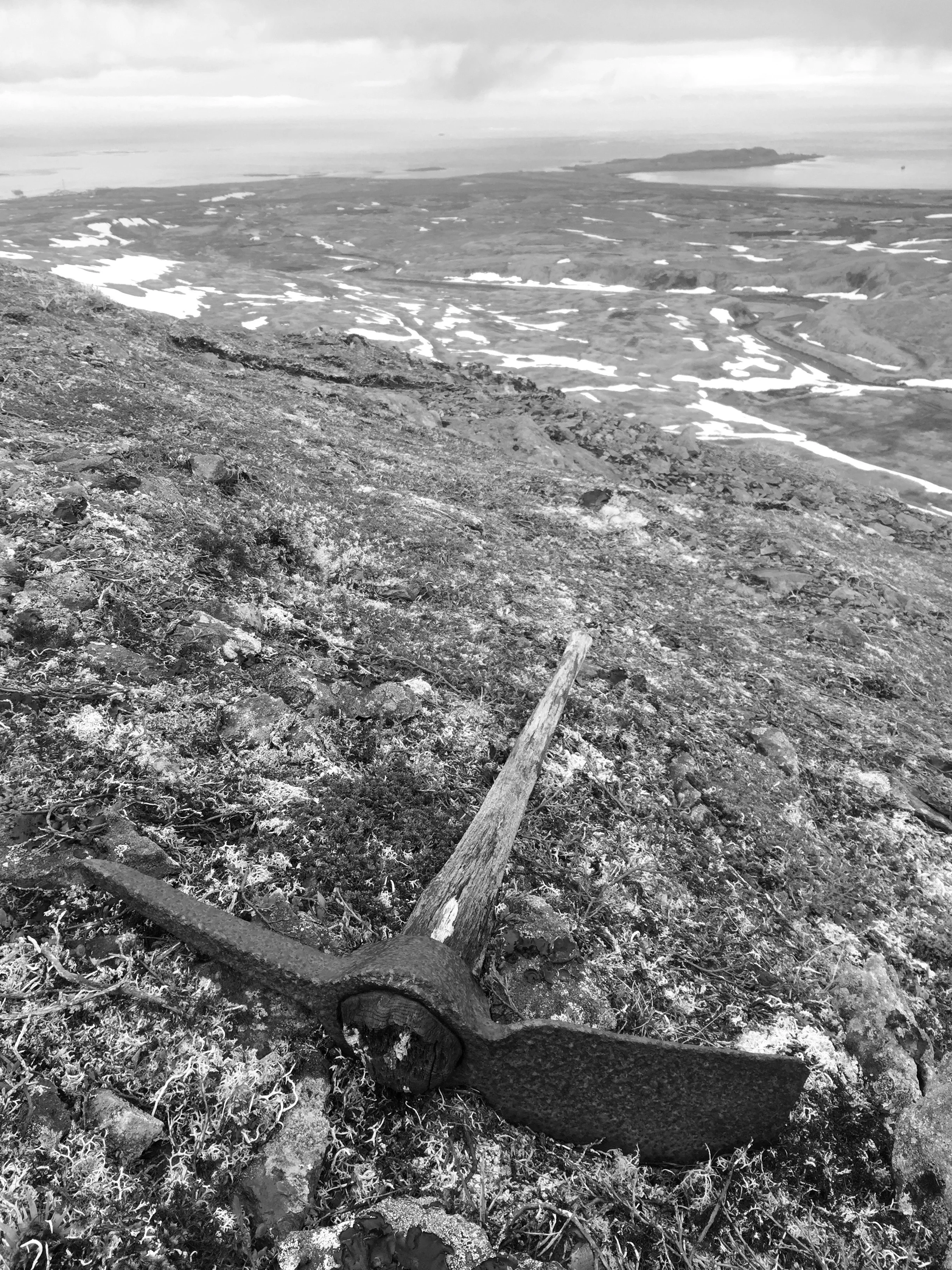 &nbsp;A relic of days gone by-- this pick axe was likely used to dig trenches and ditches on the mountain hillsides&nbsp;