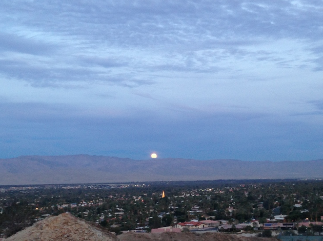 Early evening moonrise over the Coachella Valley.