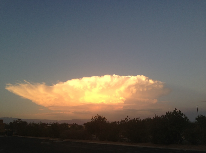 Late afternoon thunderhead over the nearby high desert.