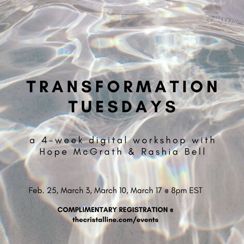 TRANSFORMATIONAL TUESDAYS 4-WEEK GRATIS DIGITAL WORKSHOP
