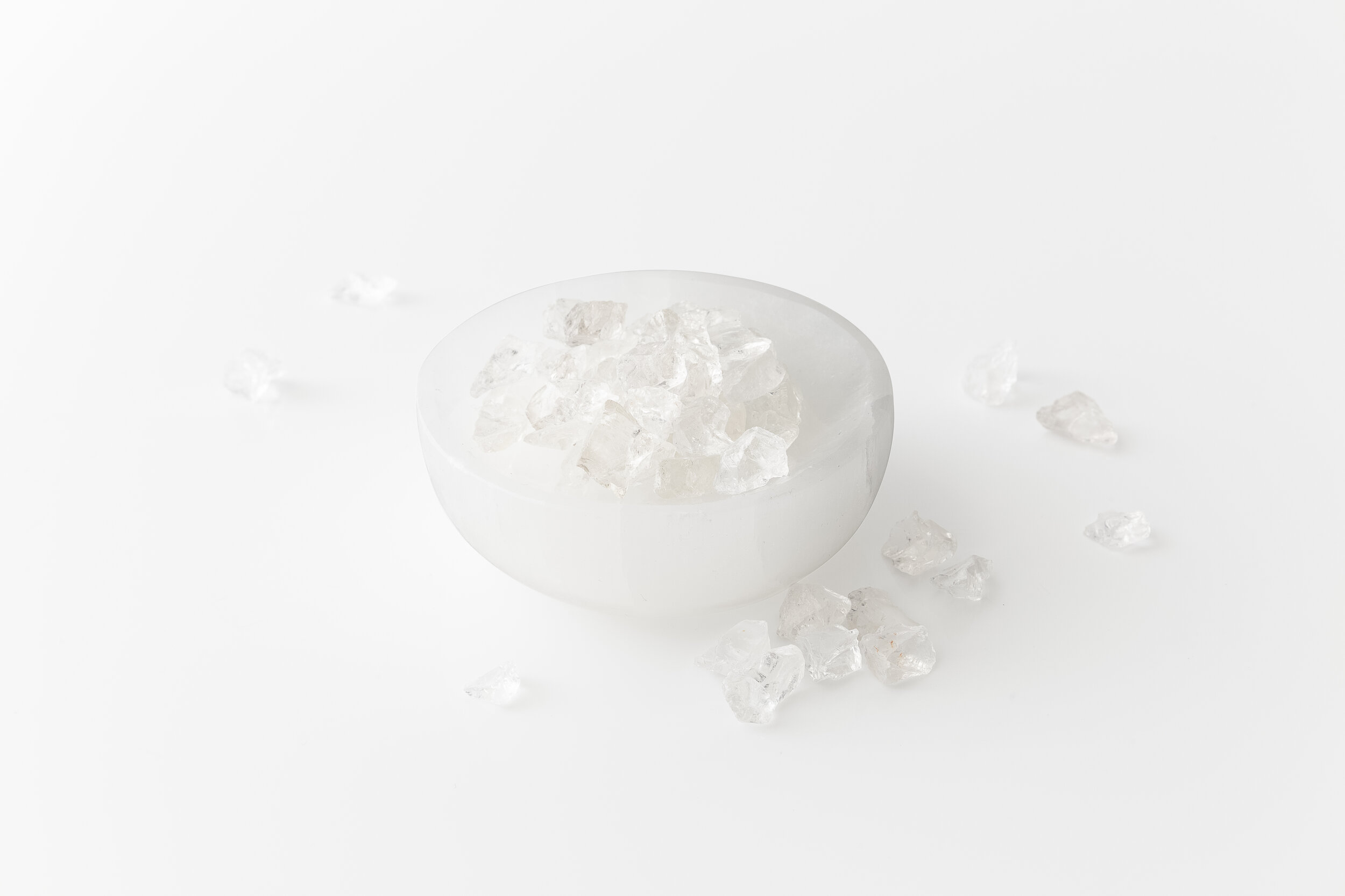 Selenite Bowl with Cleansing Crystals