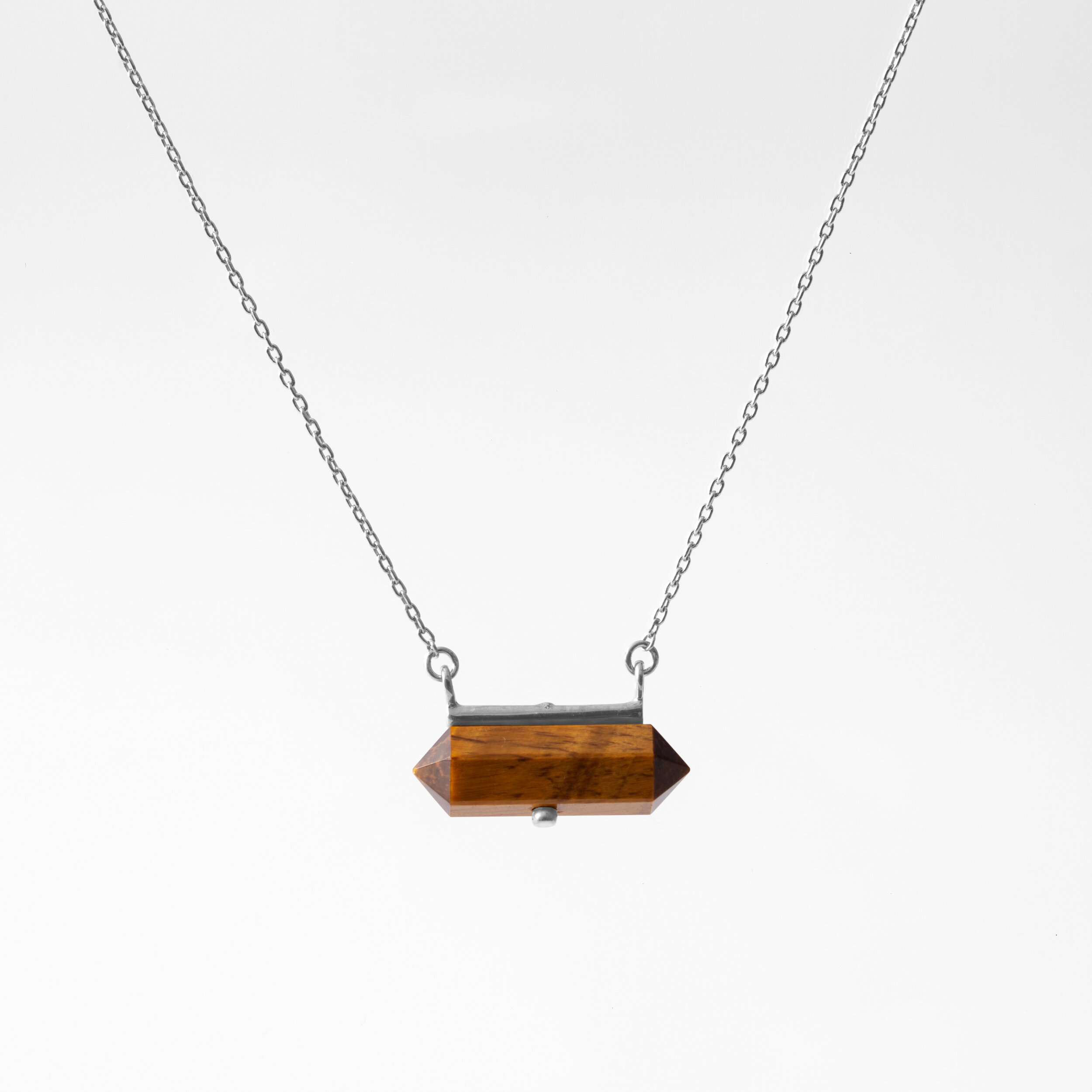 Limited* Tigers Eye Horizon Necklace - Silver