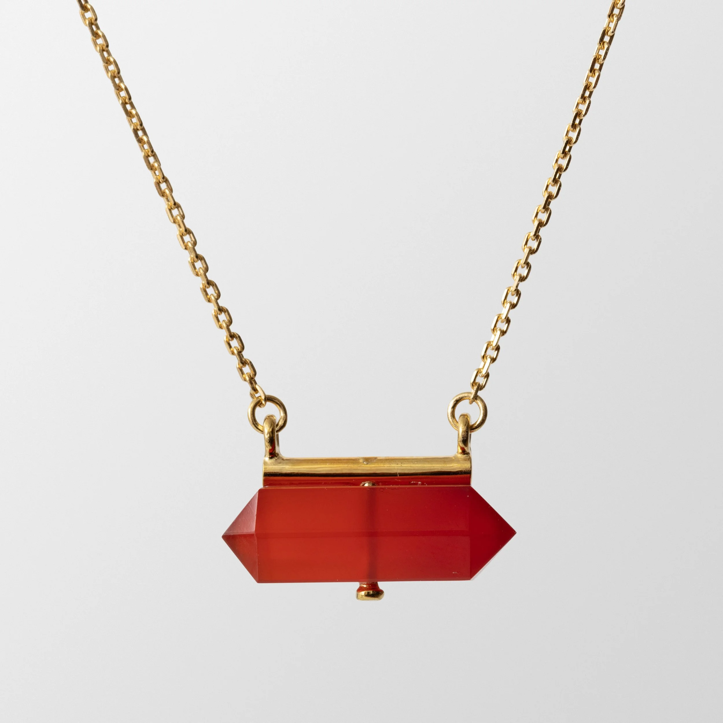 Carnelian Horizon Necklace - Yellow Gold