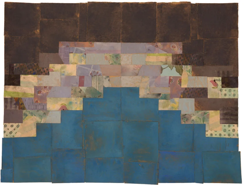 Collage XVll Sandpaper/Dried pigment/Painting rags on Board 20 X 26"