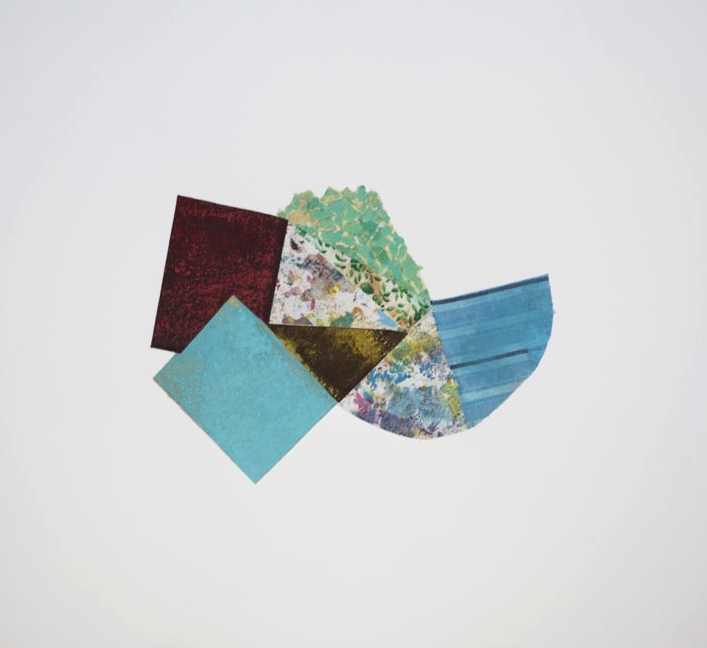 TANGRAM XlV Sandpaper, Dried Pigment and Painting Rags on 3ply Bristol Board 10 X 11" 2016