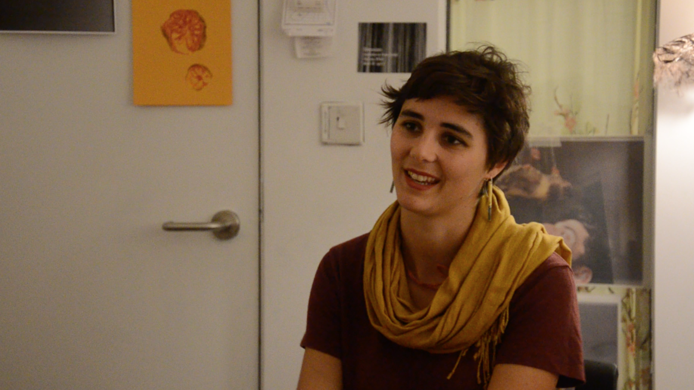 Emma Strebel in her studio at NYUAD.