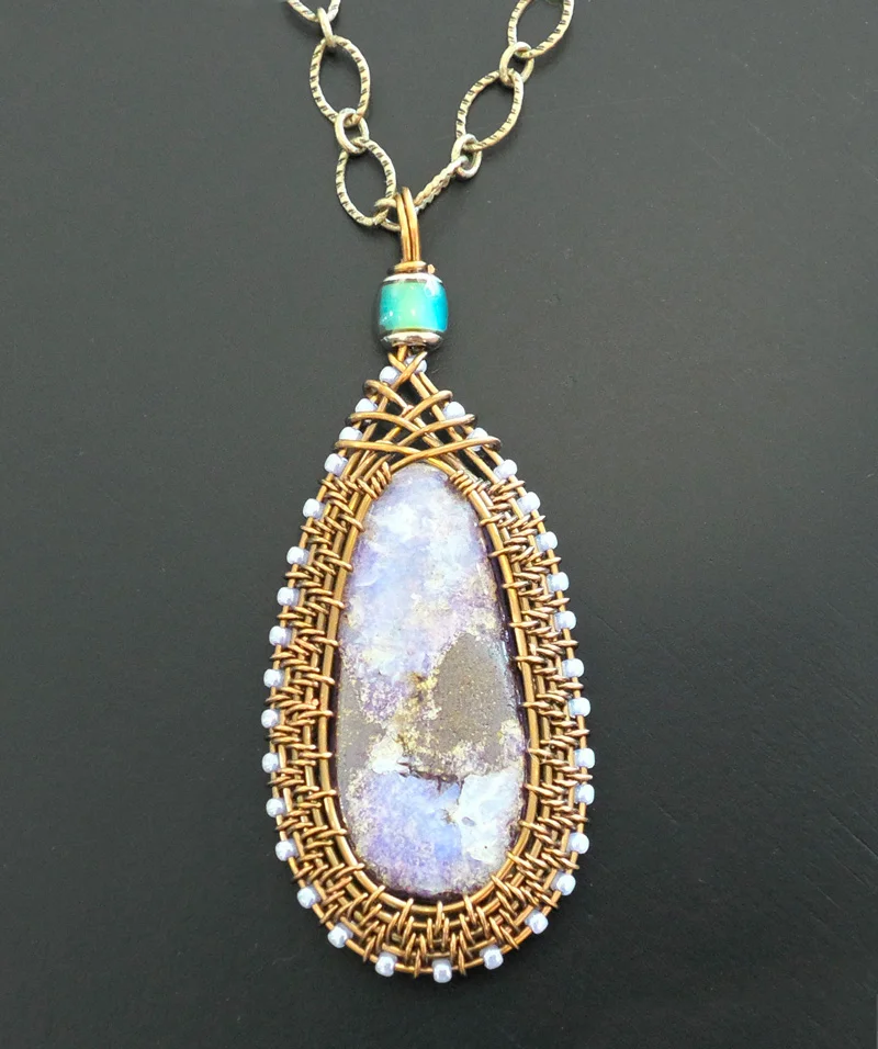 Wire Wrapped Lavender Pendant