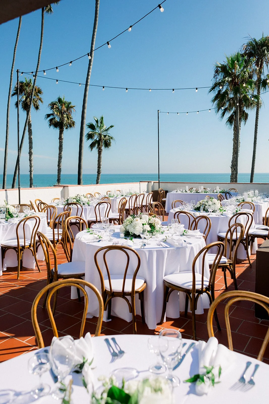 Wedding reception at Ole Hanson Beach Club with coastal views