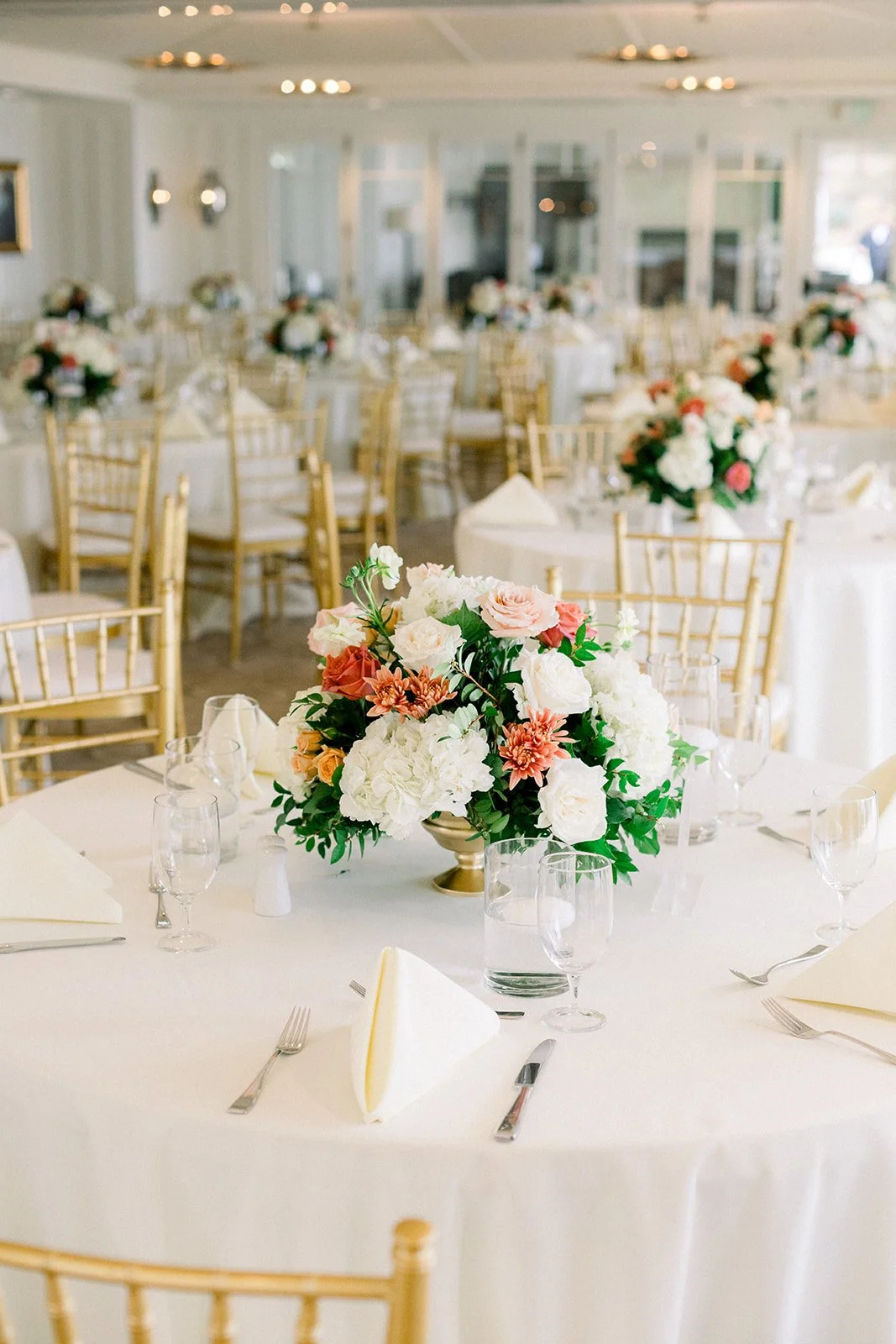 Elegant reception setup at Descanso Beach Club wedding in Catalina Island