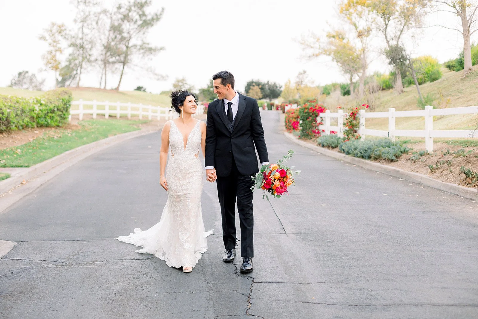 Romantic wedding portraits at Strawberry Farms Golf Club