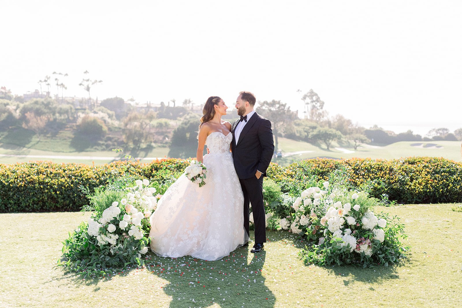 Bride and groom at Waldorf Astoria Monarch Beach – Southern California wedding photographe