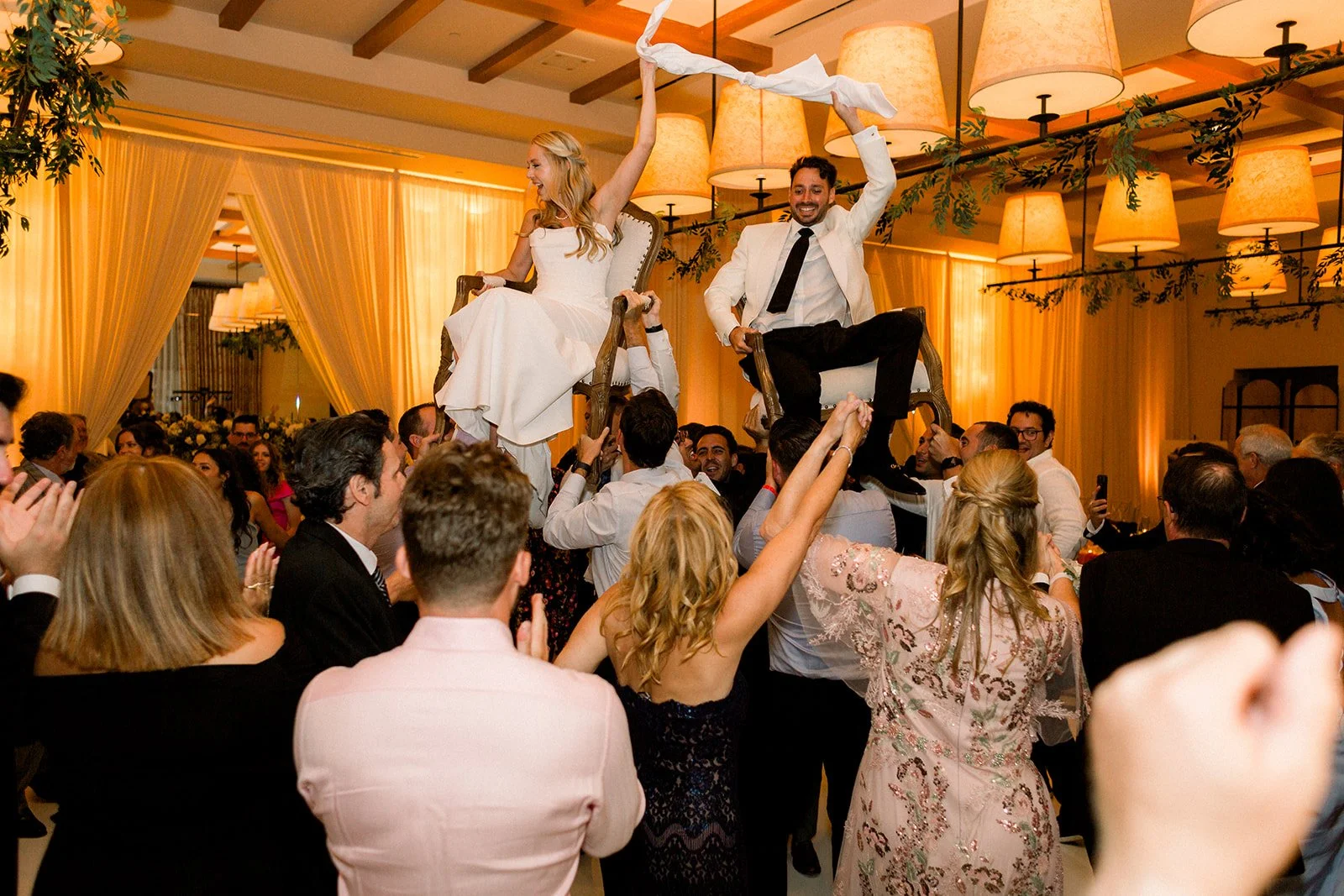 Guests dancing during Terranea Resort wedding reception