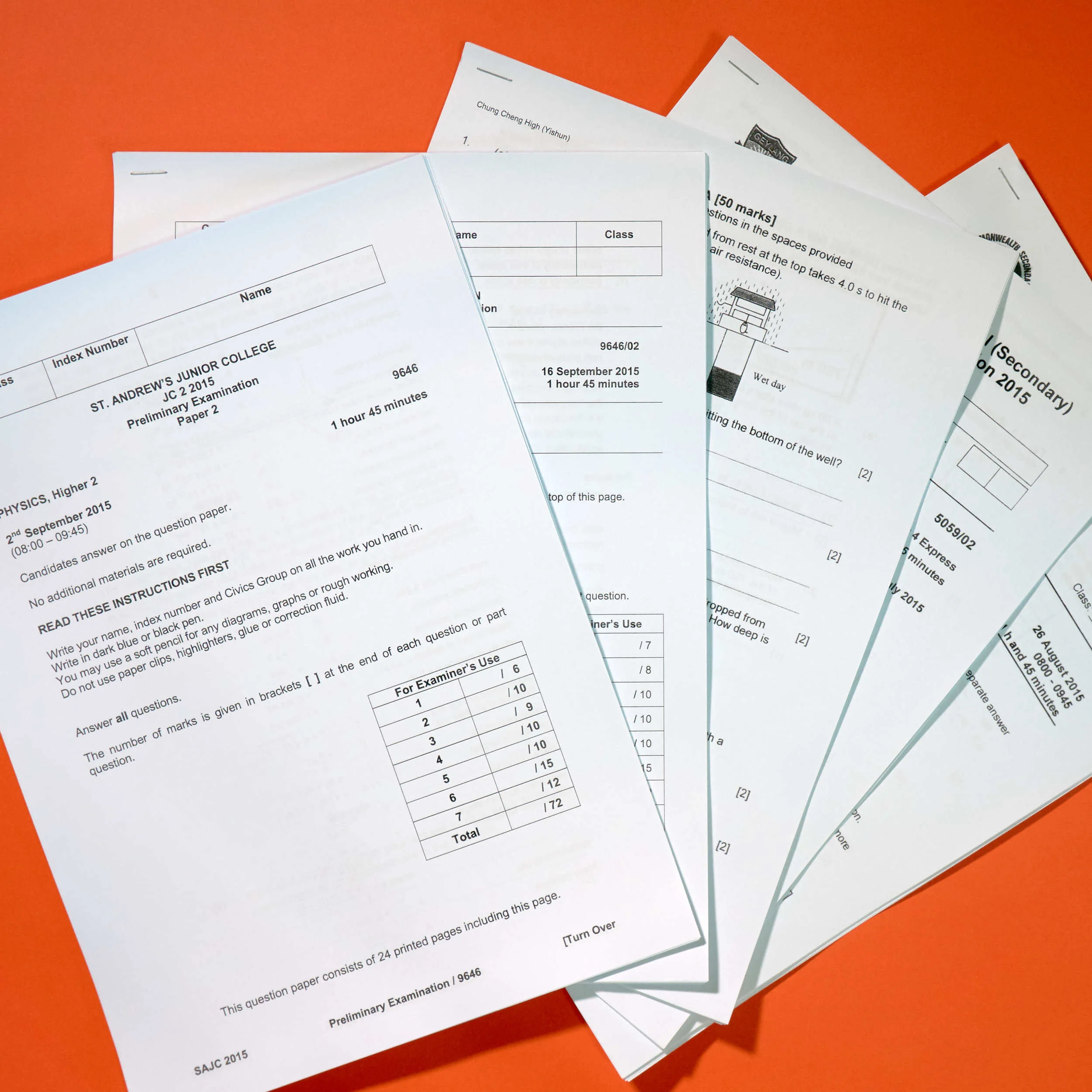 Past year Physics examination papers