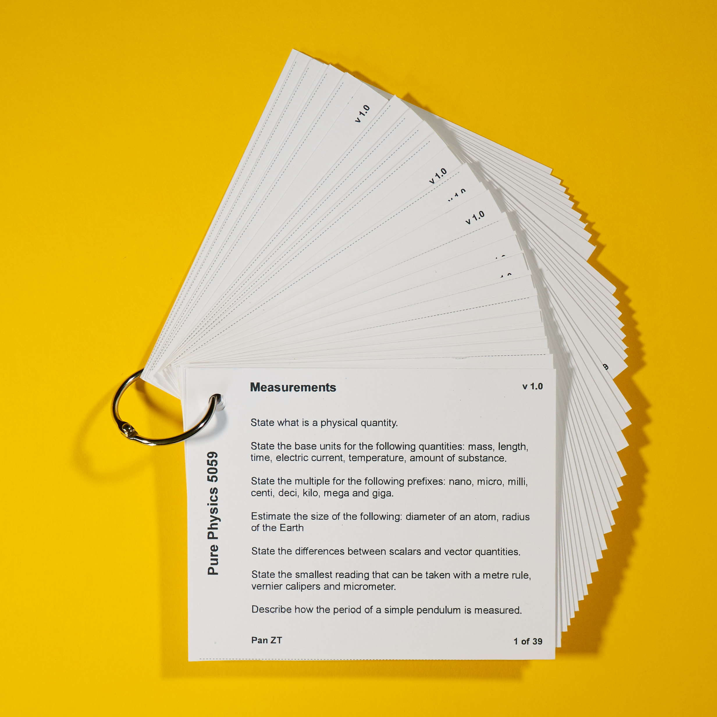 Physics revision flash cards