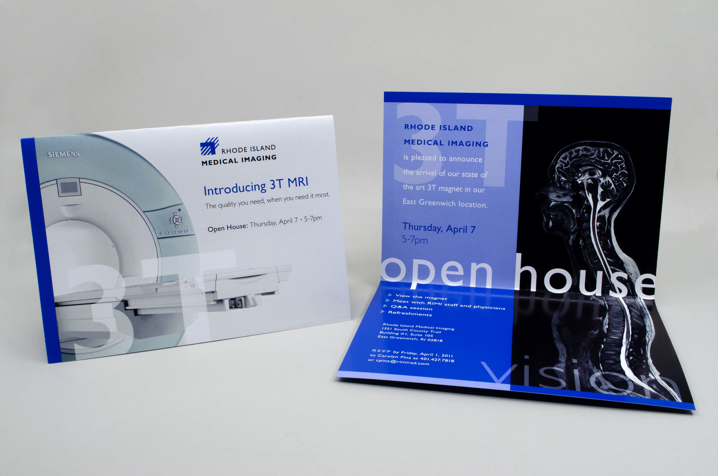   Rhode Island Medical Imaging Announcement Card  • designer: Michael Balint • assistant designer: Dawn Vietro • copy/direction: Acadia Consulting Group 