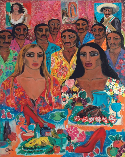 Waiting for Superbarrio. oil on canvas 60" x 48"