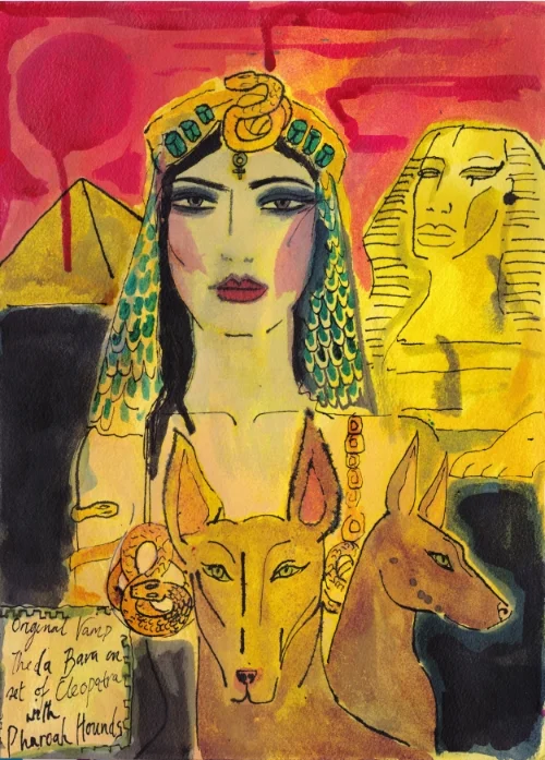 Theda Bara with Pharoah Hounds