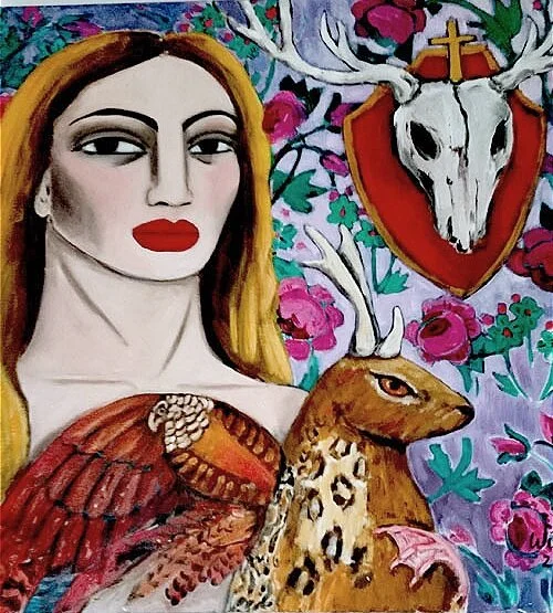 The Wolpertinger. oil on canvas 30" x 30"