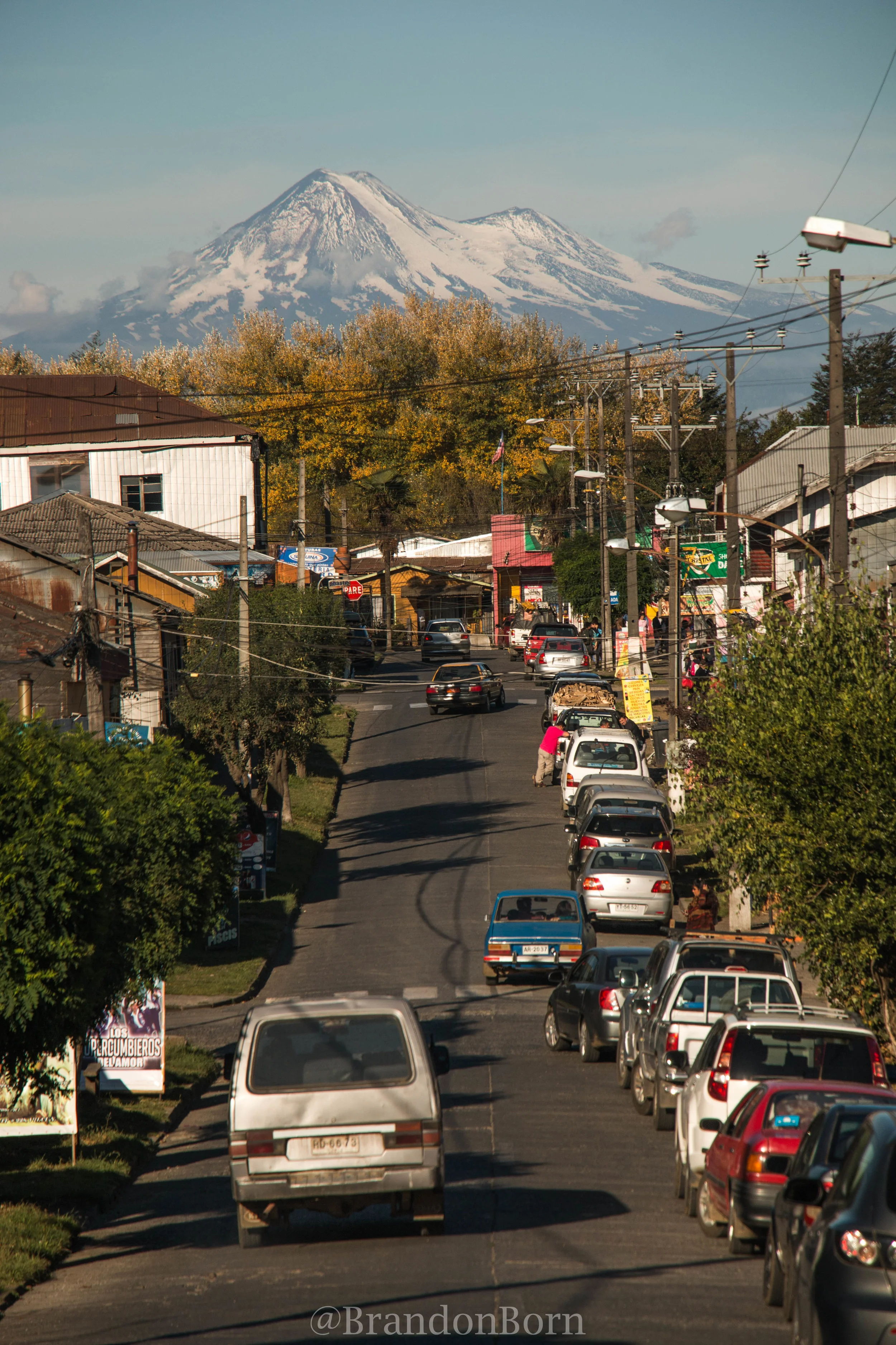 The View of the Lliama Volcano in Vilcun.