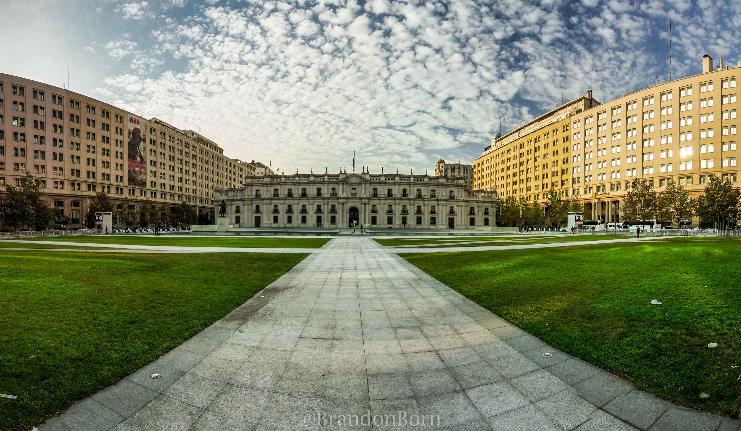 Panorama of the Parliament building in Santiago.