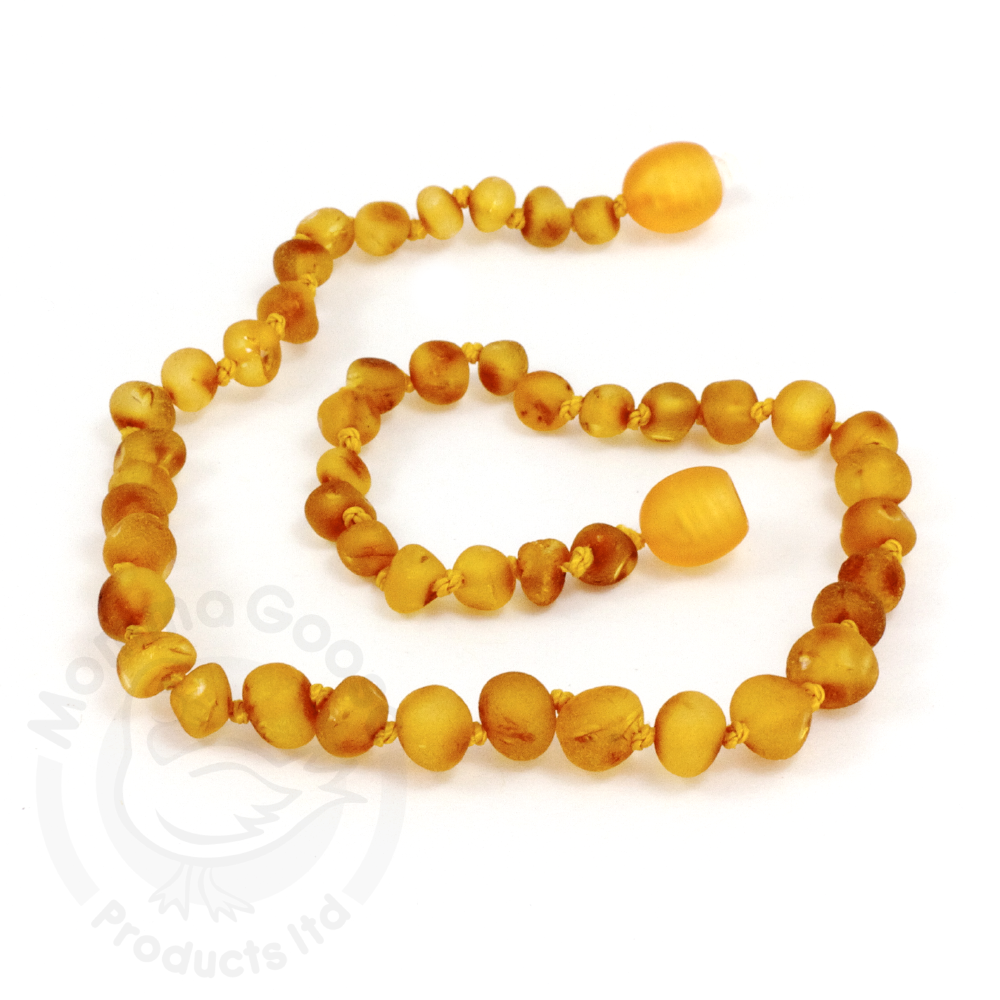Baltic amber baroque honey unpolished baby necklace