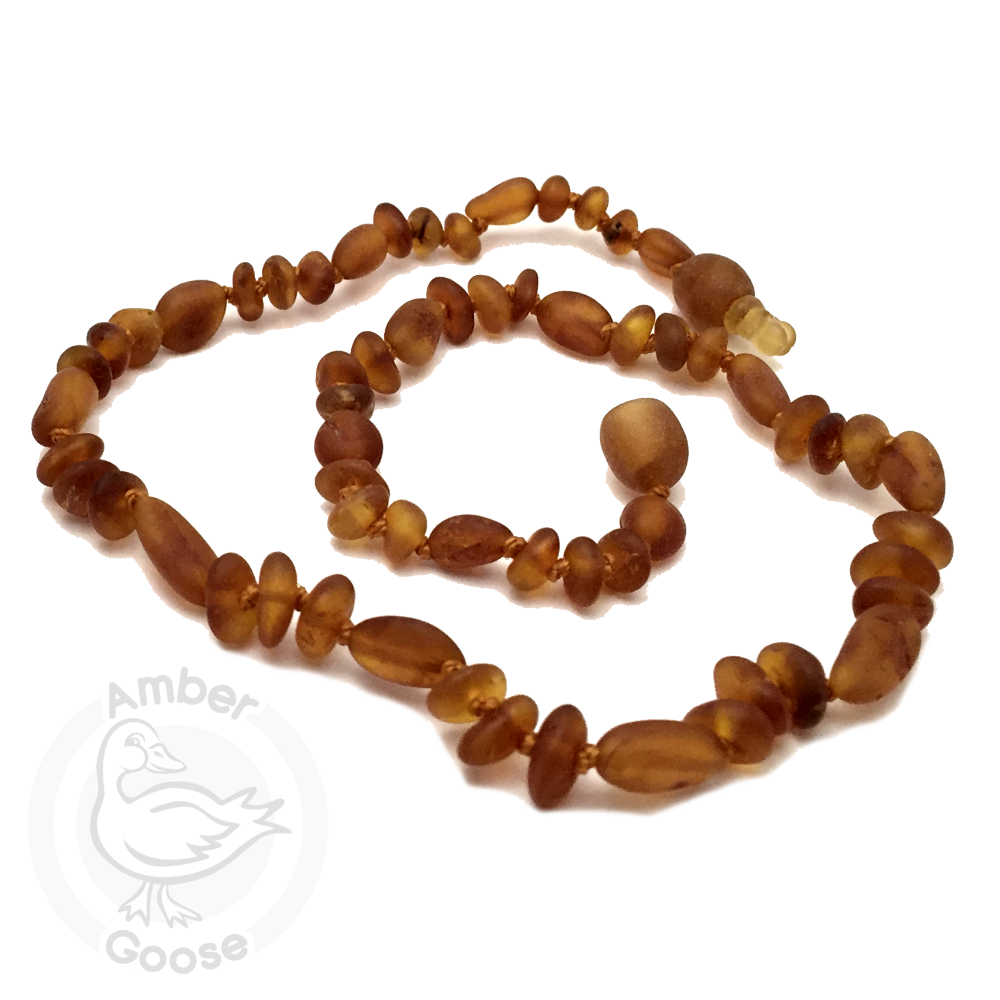 Baltic amber unpolished olive and baroque honey baby necklace