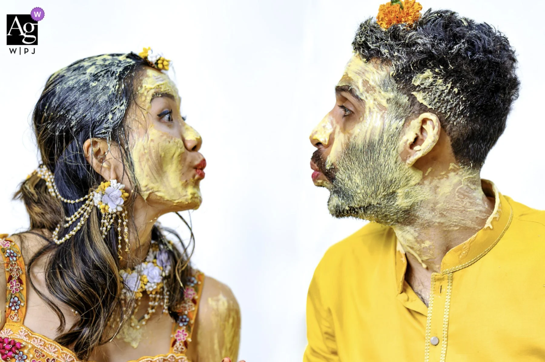 Li and Mihir  at their Haldi Celebration