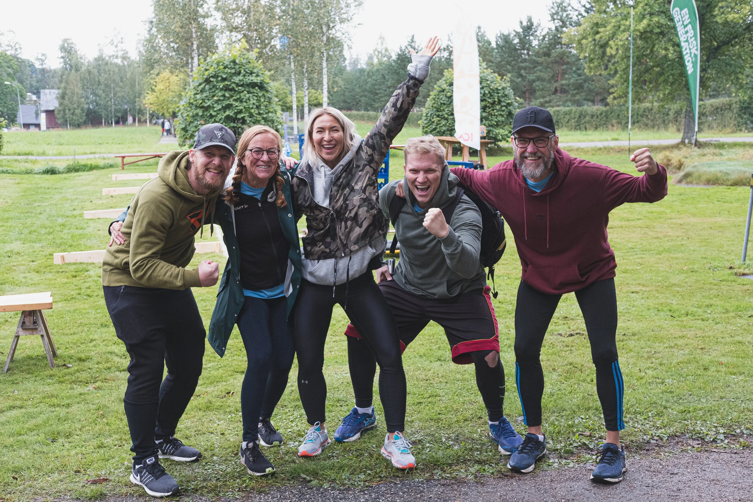 F.v. Patrik Kregert, Carina Poulsen, Pischa Strindstedt, Theo Poulsen Hammarström, Magnus Hammarström. FOTO: Henrik Westberg, Kuxagruppen AB