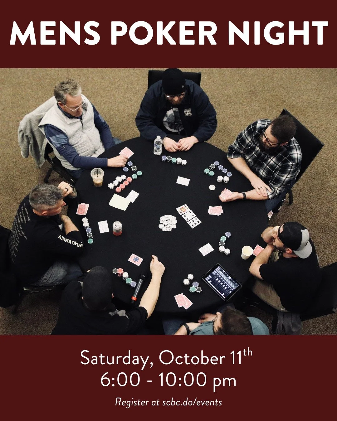 Sound City Dudes - Poker Night is just over a week away, and you don't want to miss this fun event. Invite a friend and register at scbc.do/events. Come and enjoy a time of food, fellowship, and friendly competition.

#soundcitybiblechurch #soundcity