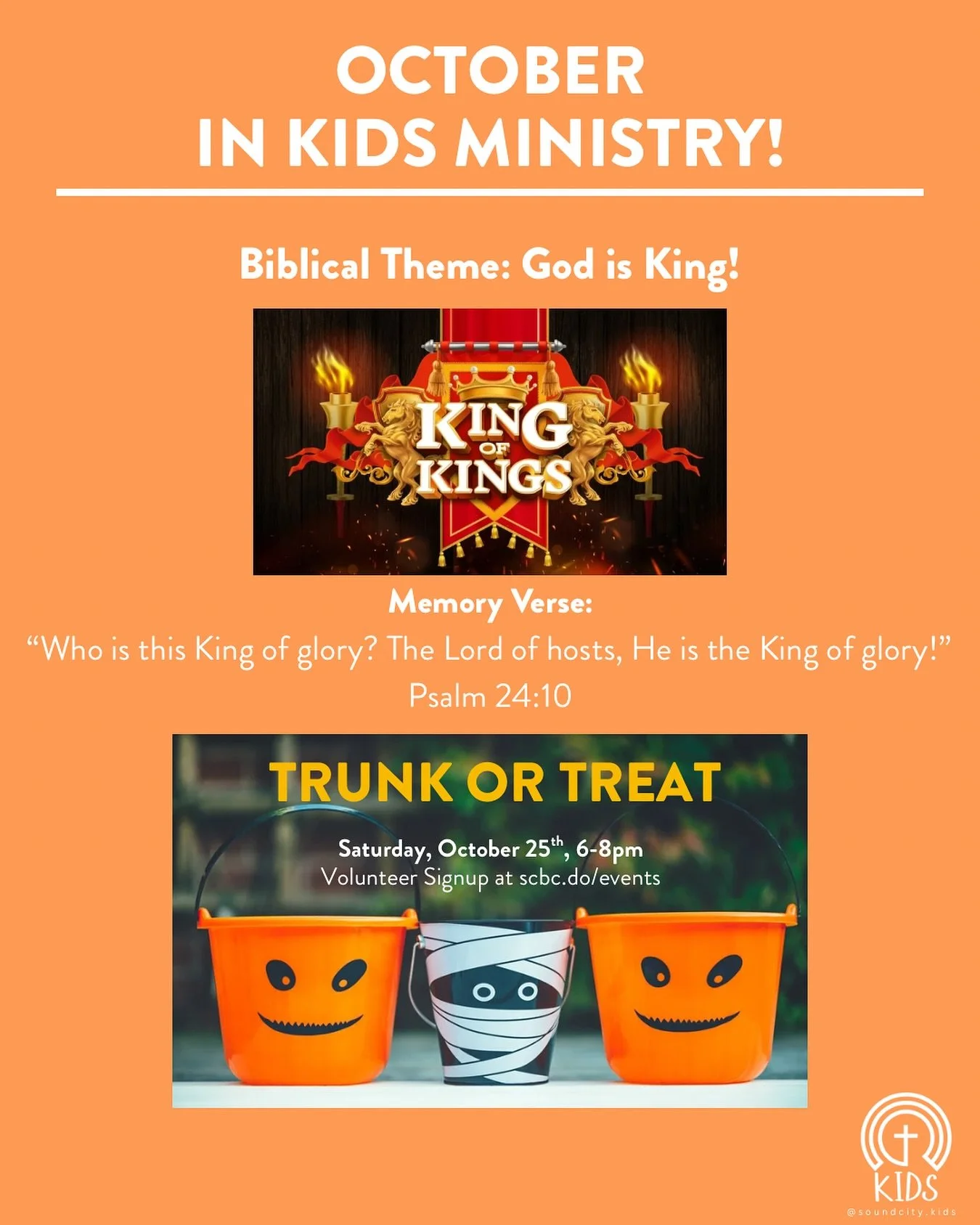 Gearing up for another great month of learning and fun in kids ministry! 

Check your inbox for the Parent Connection email from Susannah for three ways to deepen family discussion this month and ten ways to intentionally and biblically pray for your