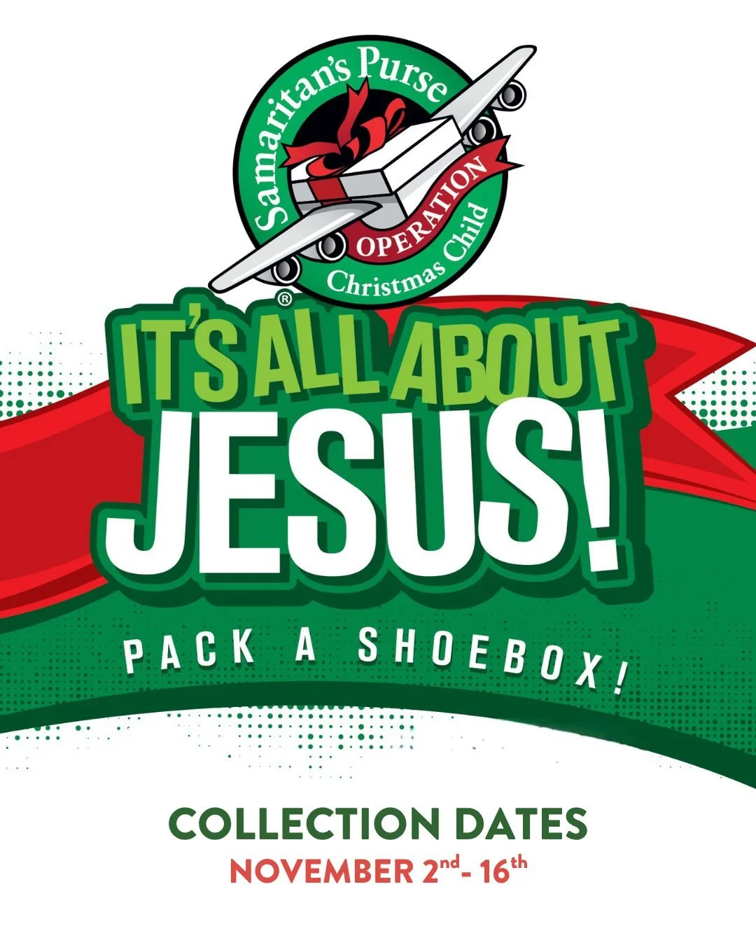 This Sunday is the last day to drop off your filled boxes at church that will be donated to Samaritan's Purse for Operation Christmas Child. Boxes will be given to children in need all over the world and are accompanied by the gospel message and an o