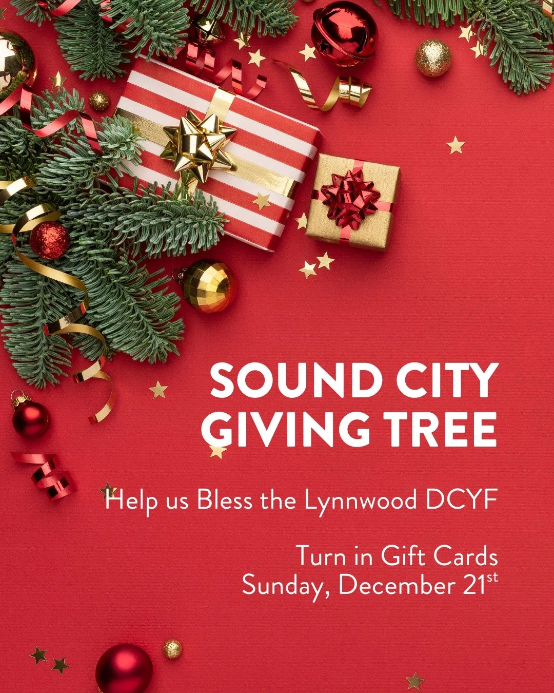 Next Sunday is the last day to turn in gift cards for our Giving Tree. The cards will be donated to Lynnwood DCYF and wioll be used throughout the year to support kids coming in and out of care...to provide needed clothes and toiletries, to provide a
