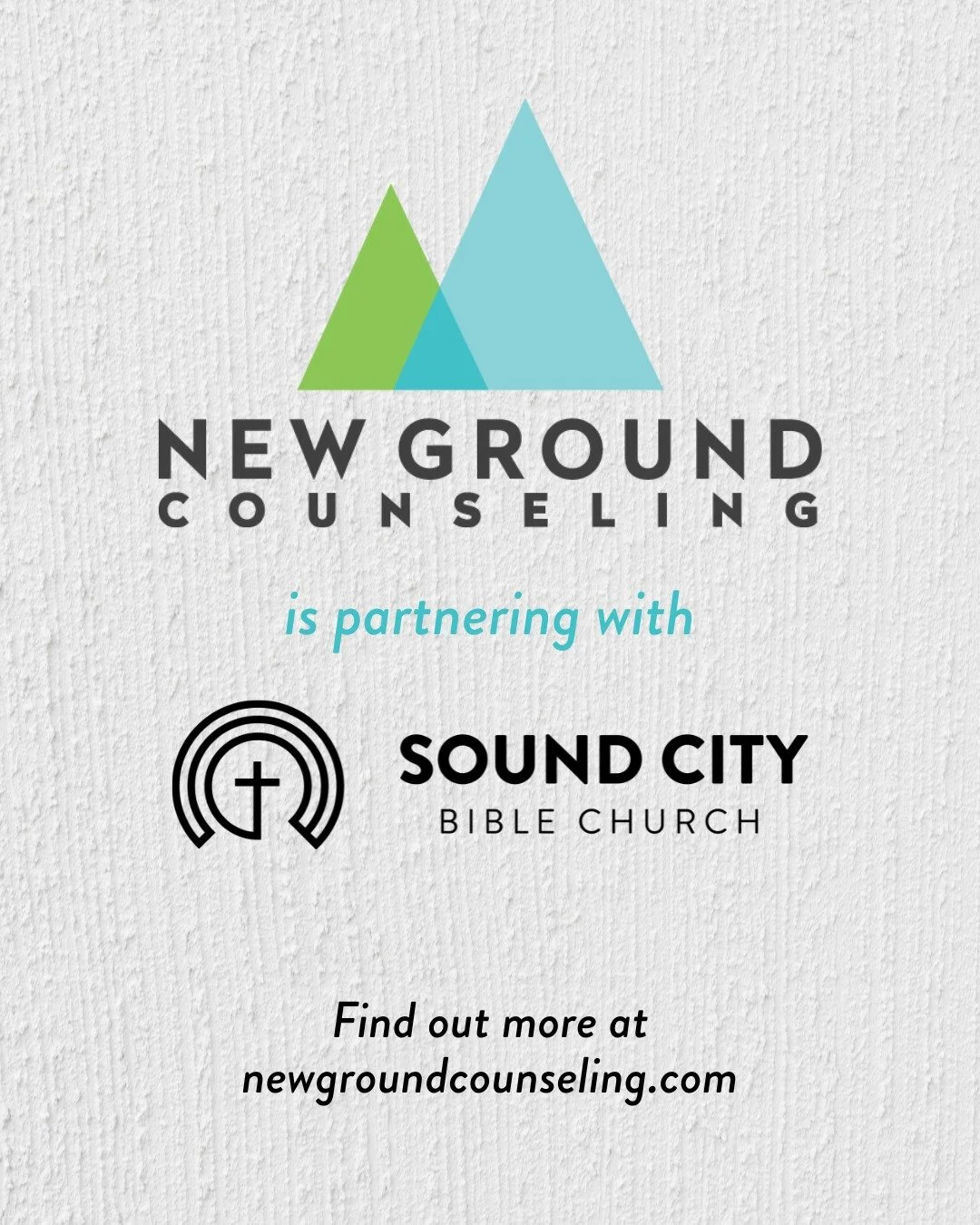 Sound City Bible is proud to partner with New Ground Counseling which provides mental health counseling from a Christian perspective in the Seattle area. They partner with local churches who provide office space, and in turn members of the church can