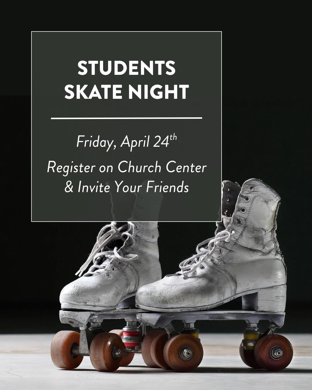 StudentsSkate Night is just around the corner. This Student Ministry event is open to all 6th-12th grade students. Inviting friends is encouraged. Details and registration at scbc.do/events and on Church Center.

#soundcitybiblechurch #soundcitystude