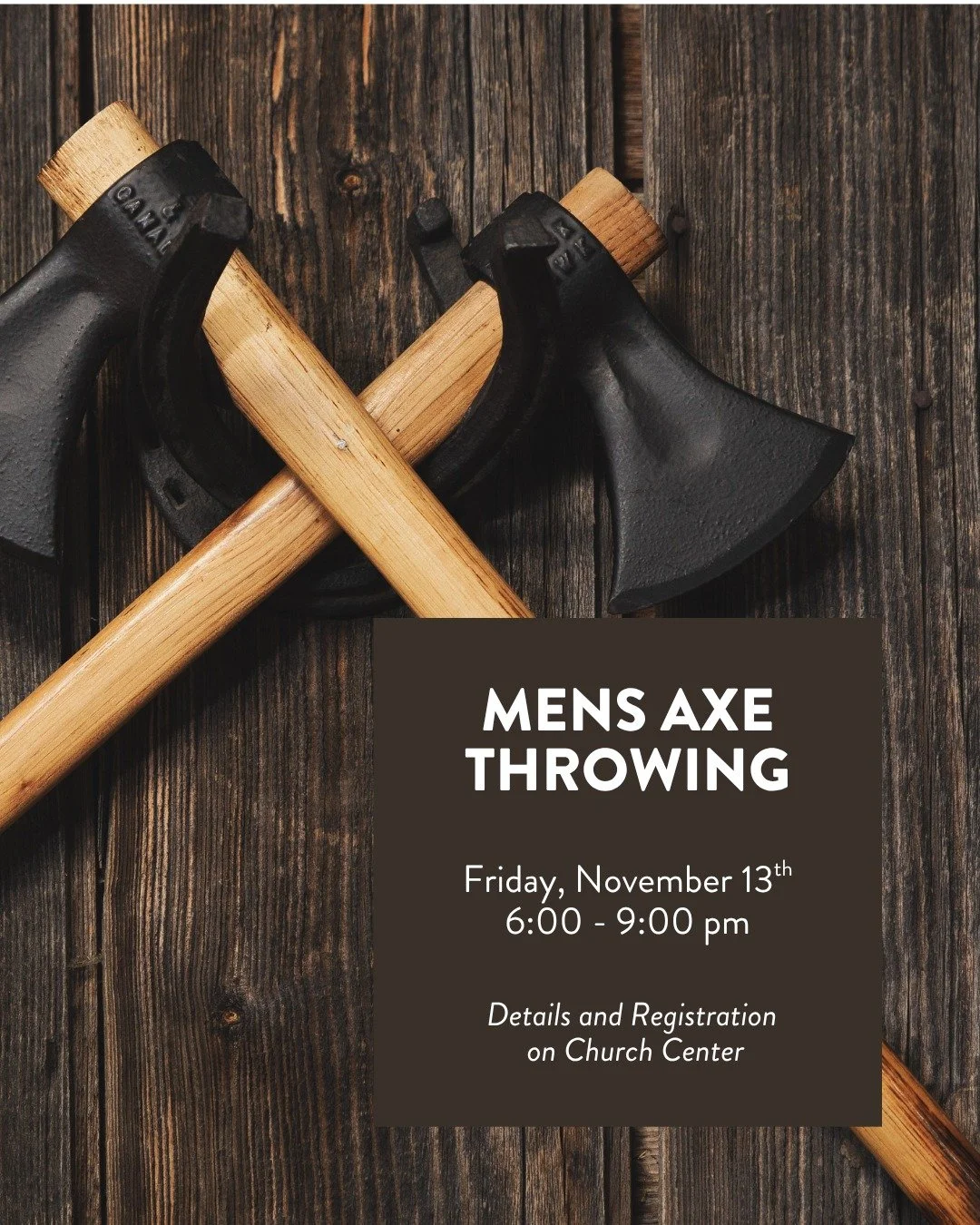 Sound City Men! In just under a month, we're getting together for a fun and relaxed night of axe throwing! This is a great opportunity to connect, build friendships, and enjoy some friendly competition. Friday, November 13th, at Game On NW. We&rsquo;