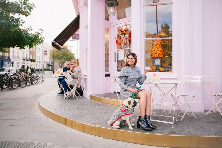 Dogfriendlycoffeeshopslondon-PeggyPorschen-humanandhound-dogfashionblog-petfashionblog-london-uk-fashionandlifestyleblog-londoncoffeeshops-bestdogbloglondon-pugswag-puglife-pug-londonpug-twinning-tweed-falltrend-pumpkin-fallfashion-Pink-winterstyle