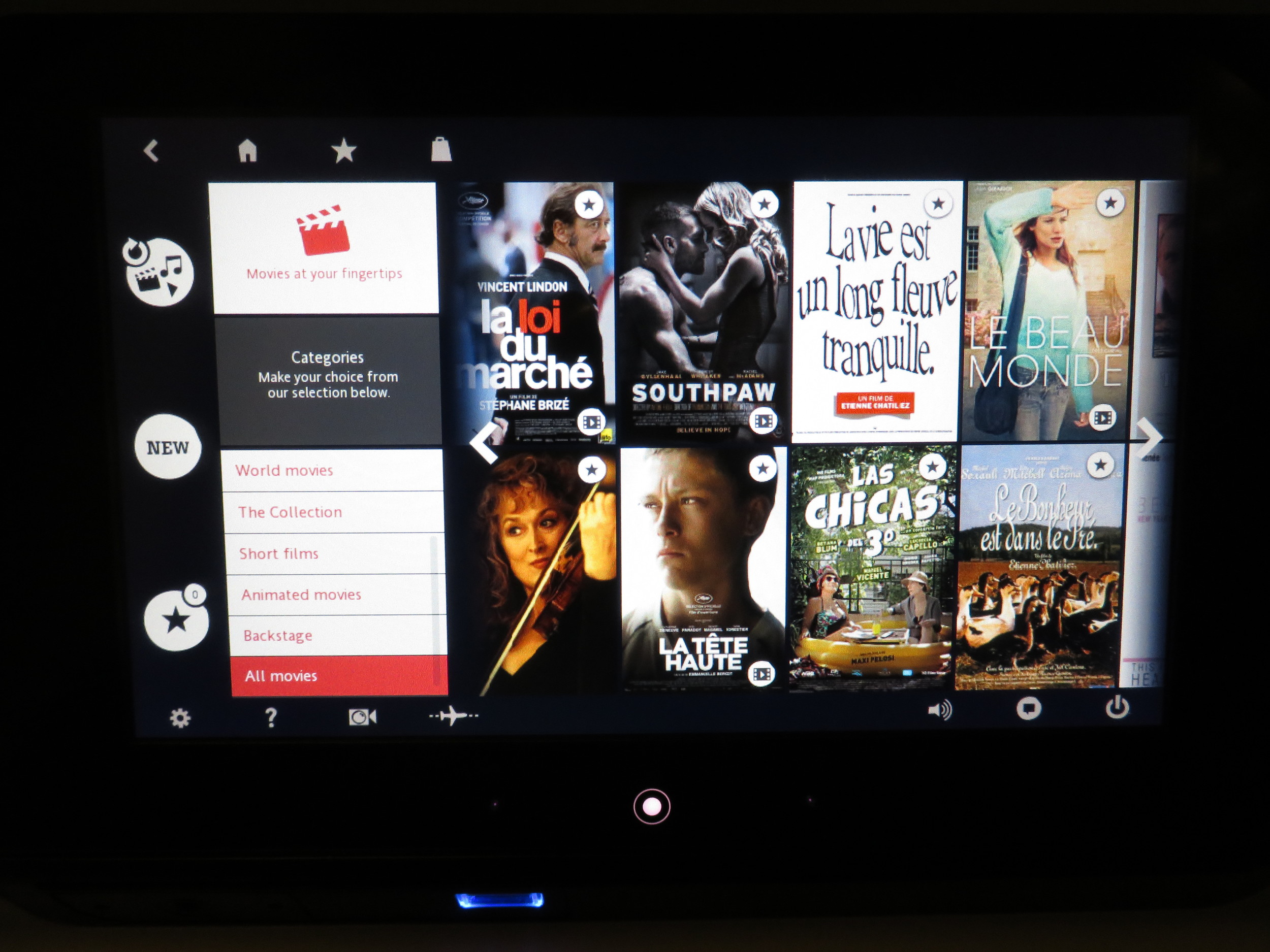 Air France in-flight entertainment