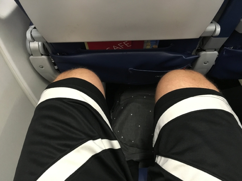 Leg room is hard to come by when you're 6'3"