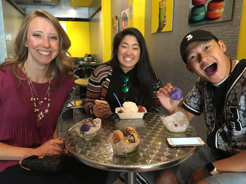 Enjoying our delicious treats