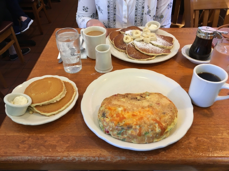 That steak omelet probably weighed a pound! 