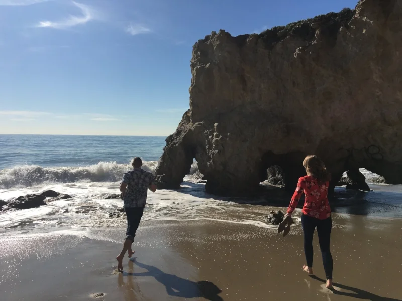 Not pictured: Elizabeth's pant legs getting soaked